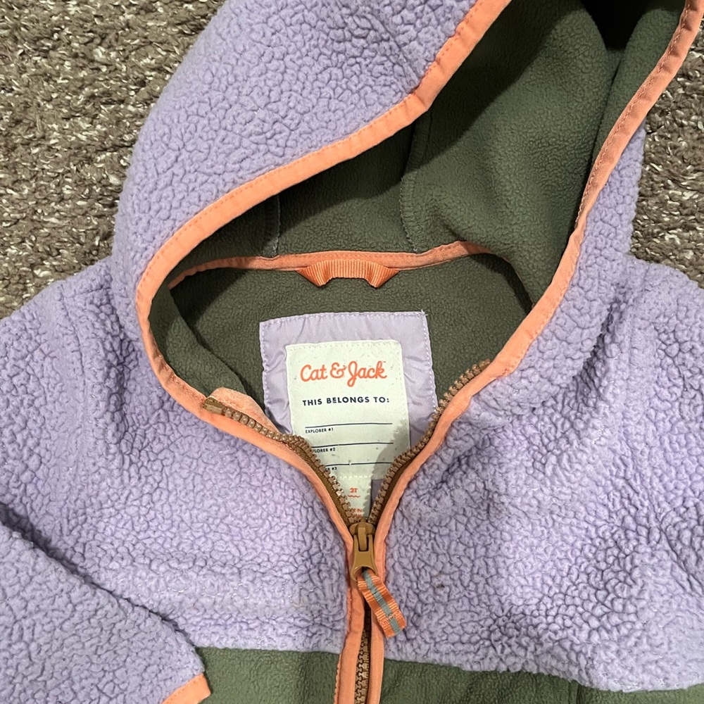 Cat & Jack Purple and Green Hooded Jacket